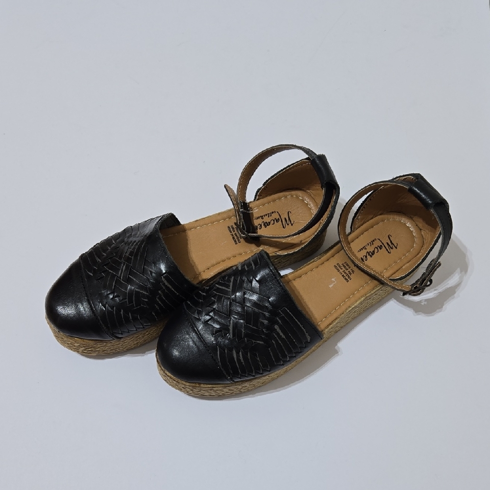 Women's Black Espadrille Sandals with Ankle Strap